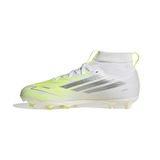 adidas F50 Sparkfusion League Mid Cut Firm Ground/Kunstmatige Ground Football Boots Kids Schoenen, uniseks, kinderen, Ftwr Wit/Iron Met./Hi-res Geel, 33.5 EU