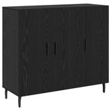 vidaXL Dressoir Zwart Eiken 90 x 34 x 80 cm Bewerkt hout