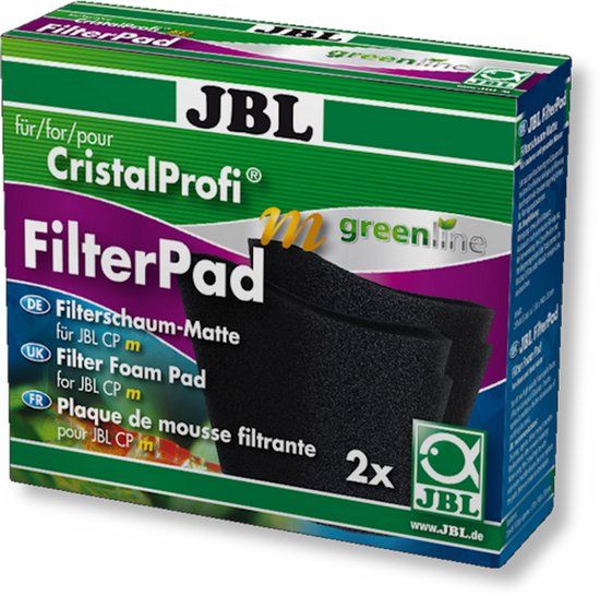JBL CristalProfi m gl FilterPad Zwart Schuim 2 stuks vervangende filterpads