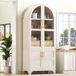 OKWISH Keukenkast - Highboard met Verstelbare Legplanken en Lade - 76x40x180 cm - Wit