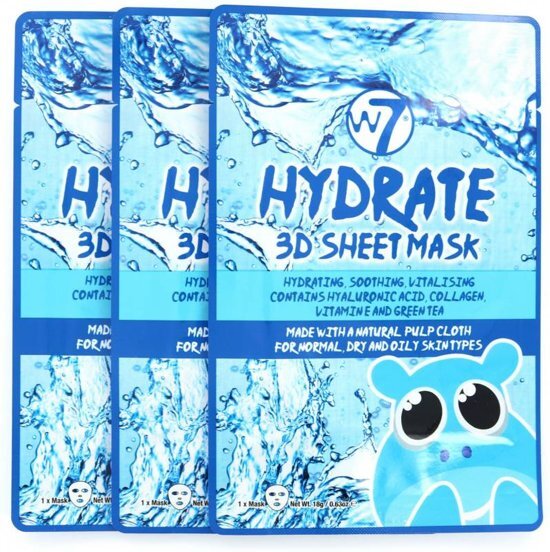W7 3D Sheet Mask Hydrate 3 Stuks