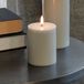 Uyuni Lighting Bougie LED PILLAR, gris clair, hauteur 10 cm, cire