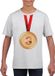Bellatio Decorations Bronzen medaille kampioen shirt wit jongens en meisjes - Winnaar shirt Nr 3 kinderen 158/164