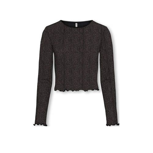 ONLY KIDS ONLY GIRL glitter top zwart/roze