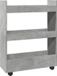 vidaXL Trolley étroit 3 niveaux bois traité gris béton