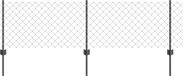 vidaXL Gaashekwerk met paal - 25 x 0,6 m - PVC-Coated Staal - Grijs Mesh