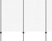 vidaXL - gaashek - met - palen - 10 - x - 1,5 - m - PVC-Coated - Staal - Grijs - Mesh
