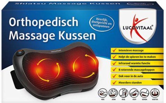 Lucovitaal Orthopedisch Massage Kussen Shiatsu - Zwart