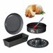 Relaxdays bakvorm set 5-delig, springvorm met bodem, cakevorm, taartbodem vorm, kwastje, staal, antraciet
