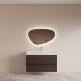 Boss & Wessing BWS Badmeubelset Riga met Lako Wastafel Wit 100 cm Bruin Eiken