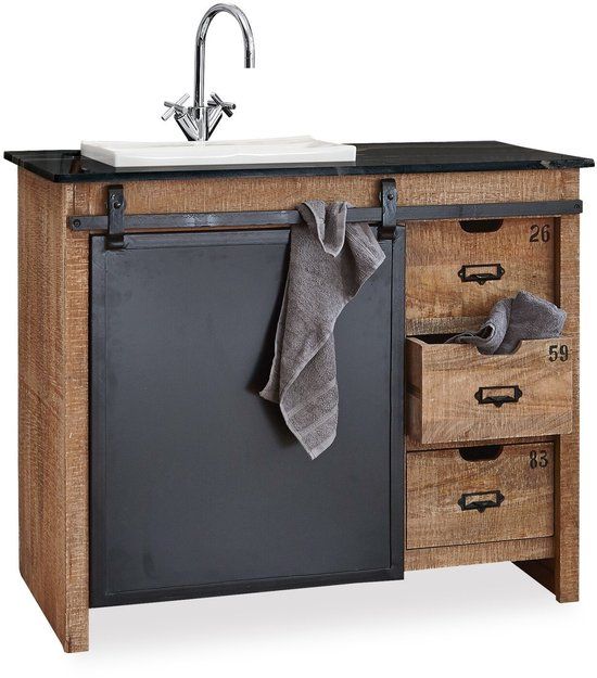 Loberon Wastafelmeubel Taylors Island bruin/zwart