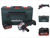 Metabo WB 18 LTX BL 15-125 Quick accu haakse slijper 18 V 125 mm borstelloos + 1x accu 8.0 Ah + metaBOX - zonder lader