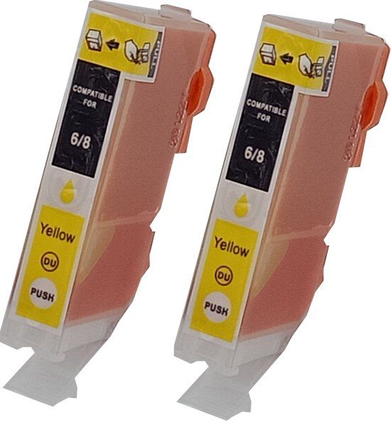 KATRIZ huismerk inkt voor Canon CLI-8Y - Geel - 2 stuks