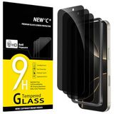 NEW'C Screen Protector voor iPhone 17, 17 Pro/16 Pro | 3 Stuks, Zwart, Privacy 28°, Gehard Glas