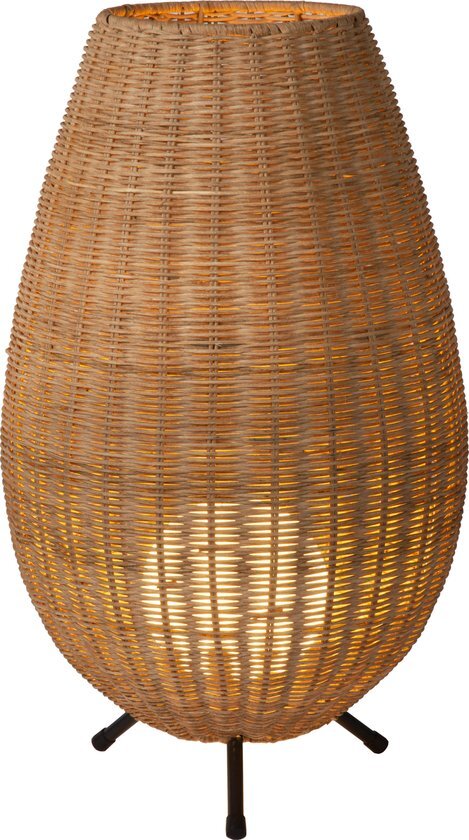 Lucide COLIN Tafellamp - Ø 30 cm - 1xG9 - Licht hout