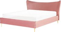 Beliani CHALEIX - Tweepersoonsbed - Roze - 180 x 200 cm - Fluweel