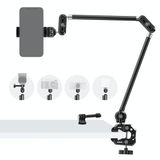 NEEWER Articulating Magic Arm UA056 Articulating Magische arm met Super Clamp/Action Cam Mount/Mobiele Telefoonhouder, Overhead Camera Tafelhouder Mic Boom Statief, compatibel met GoPro iPhone DSLR