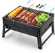 Unyqoos® BBQ compacte et portable grill à charbon de bois pour cuisine extérieure, camping et pique-niques