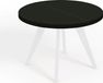 Dekori.Interiors LORA Ronde uitschuifbare eettafel zwart 120/220 cm met wit beukenhouten onderstel – Scandinavisch, loft