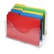 Azar Displays 250099 Wandorganizer met drie niveaus voor mappen en brochures met scheidingswanden, documentenmap van acryl, transparant