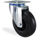 Roulette pivotante caoutchouc noir diamètre 80mm charge 50kg