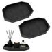 Set van 2 Multifunctionele Octagonale Tray met Marmer Effect