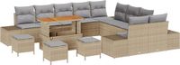 vidaXL Tuinbank Set Beige Polyrattan