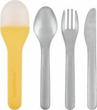 Nutrifresh Set de couverts de voyage Couverts, set de couverts, set de couverts de camping 3 pièces Inox - Inclus un étui - Léger - 18 x 4,7 x 2,8 cm - 4 Jeux