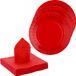 Santex feest/verjaardag servies set - 10x gebaksbordjes/25x servetten - rood - karton