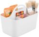 Sans marque Organisateur pour matériel de dessin et d'artisanat - boîte de rangement/organisateur de bureau - pratique/plastique/avec poignée/avec compartiments - Blanc
