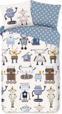 Dekbedovertrek robots - 1 persoons 140x200/220 cm - Multi - 100% Katoen renforcé