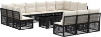 vidaXL Tuinbankenset 14 st Zwart poly rattan