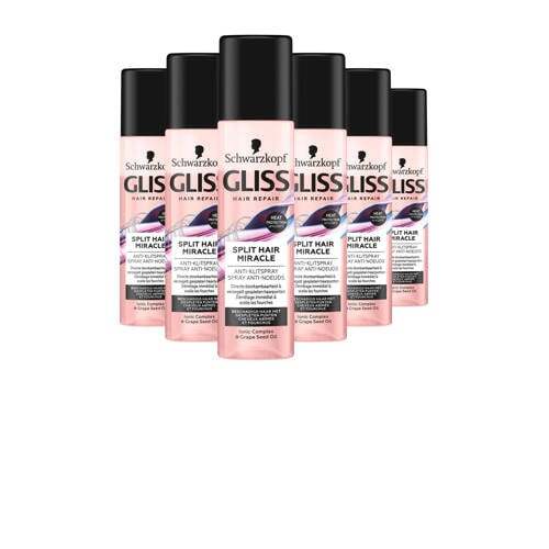 Gliss Kur Split end Miracle Anti-klit spray - 6 x 200 ml - voordeelverpakking