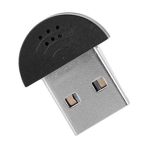 Sharainn Mini-USB-microfoon, 360 ° omnidirectionele microfoonadapter Hifi-geluid Ruisonderdrukking voor pc-chat, opname, YouTube, enz(black)