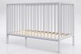Lettino Babybedje Dominik, 120x60 cm, met bijtringen, grijs, van grenenhout