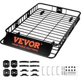 VEVOR Dak Rack Mand Auto Dak Mand Universele 1630 x 990 x 152 mm, Dak Rack Tub 90 kg Laadvermogen Rail Carrier Cargo Bagage Rack Zwart voor Camping, Barbecue, Auto Travel