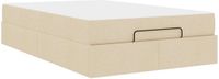 vidaXL Bedframe met matras 2-persoons Crème Stof