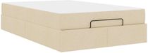 vidaXL Bedframe met matras 2-persoons Crème Stof