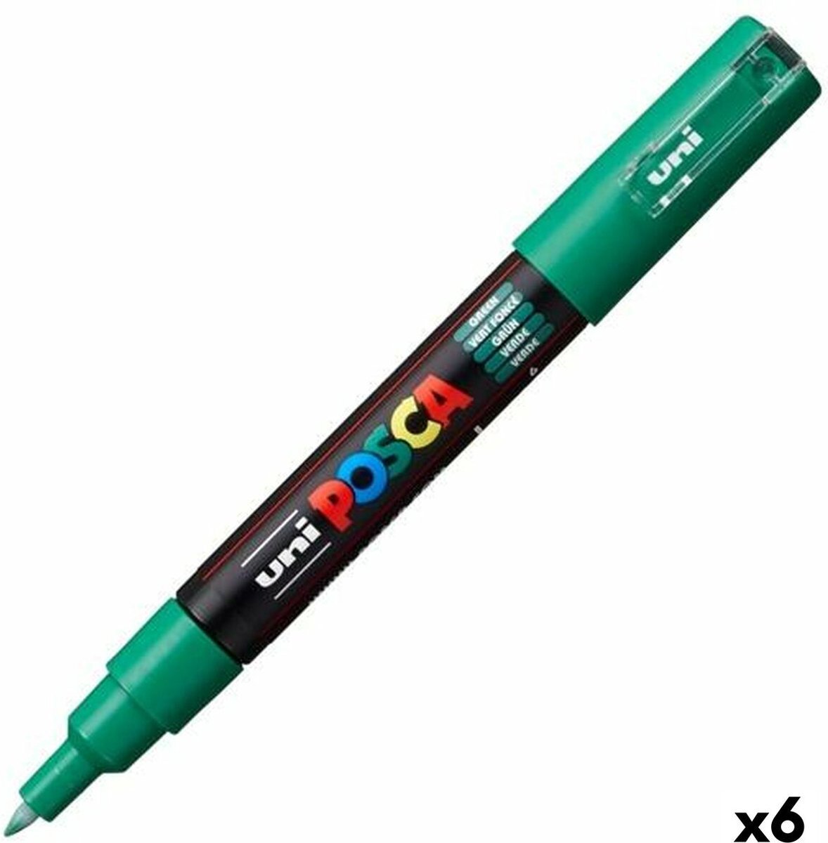 Posca Uni paintmarker PC-1MC, 0,7 mm, groen 6 stuks