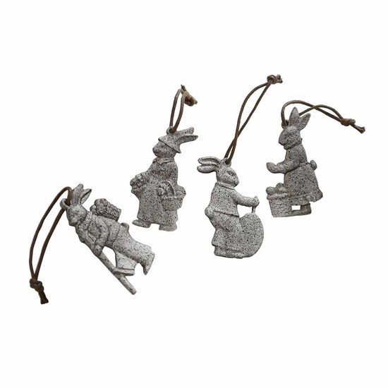 LOBERON Hanger set van 4 Pierre antiekgrijs