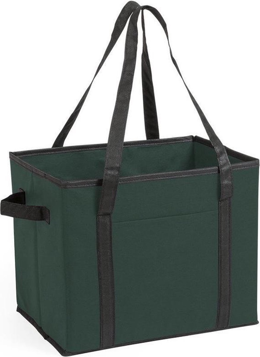 Kimood Auto kofferbak/kasten organizer tas groen vouwbaar 34 x 28 x 25 cm - Vouwbaar - Auto opberg accessoires