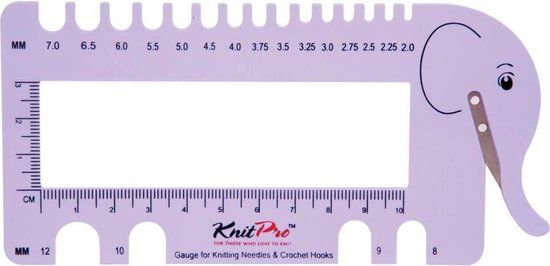KnitPro Brei- en haaknaaldmeter met garensnijder lila