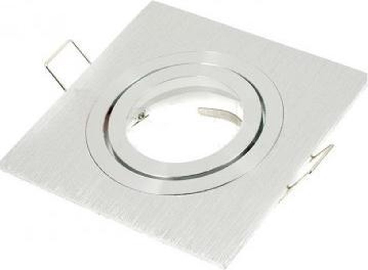 ABC-LED Inbouw spot GU10 aluminium vierkant armatuur zilver/zilver