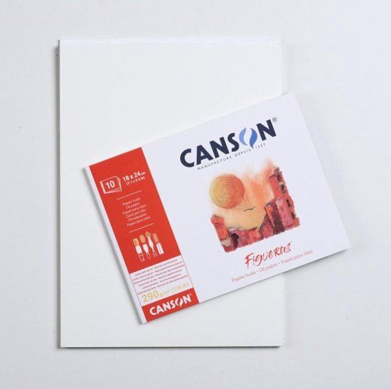 Canson Figueras Tekenblok, 400 x 500 mm, 290 g/m², Wit, 10 Stuks