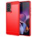 Motorola Coque Motorola Moto G Stylus 5G (2024) en TPU Brossé - Fibre de Carbone - Rouge