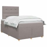 vidaXL Boxspringbed met matras, taupe, 120 x 190 cm, stof