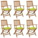 Acaciahout Fauteuils pliants 6 pc avec coussins