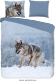 Good Morning Snow Wolf Lits-jumeaux Dekbedovertrek 240x220 cm - Dier - Unisex