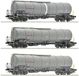 Roco 6600197 Goederenwagen DC Set van drie 4-assige ketelwagens, genus Zacns, de NACCO