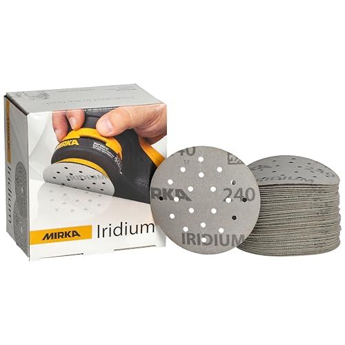 Mirka Iridium Premium Schuurpapier Ø 77mm 20-gaats, klittenband, korrel 240, 50 st